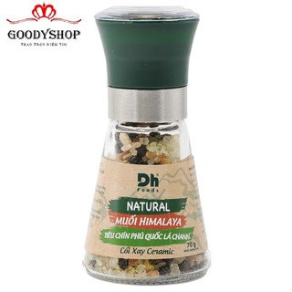 Natural Muối Himalaya Tiêu Chín Phú Quốc Lá Chanh 70g - kèm cối xay gia vị tiện lợi GOODYSHOP
