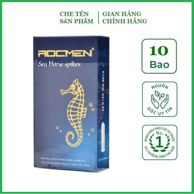 Bao Cao Su Gân Gai Tăng Khoái Cảm 10 chiếc Rocmen Cá ngựa xanh - Brazil