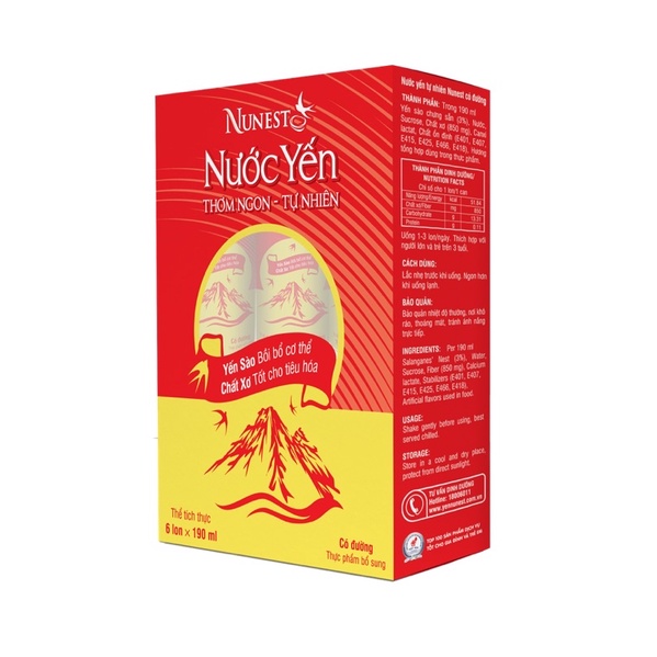 Nước yến sào Nunest dạng lon (lốc 6lon x 190ml)