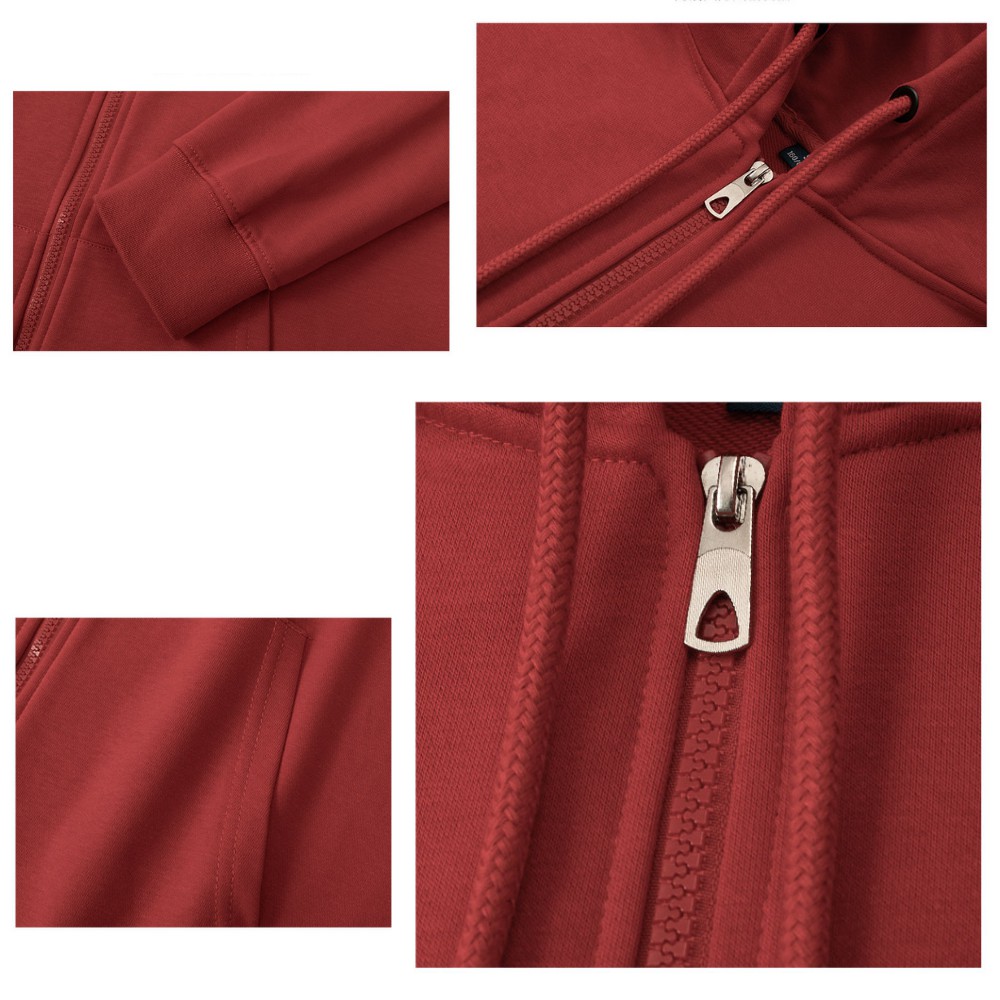 Hoodie Zip 100% Cotton Cao Cấp Màu Đỏ/Hồng Có Khóa Form Unisex Định Lượng 300gsm - Áo Hoodie Dầy Dặn Cho Nam Nữ Mùa Đông | BigBuy360 - bigbuy360.vn