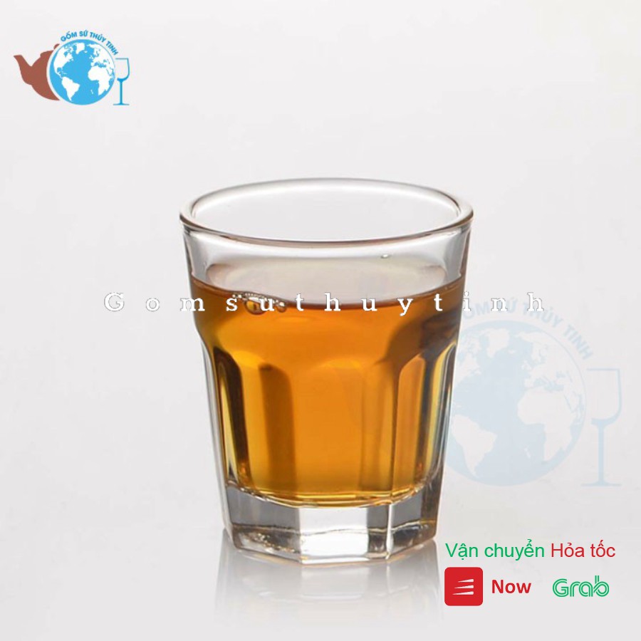 Bộ 6 cái ly thủy tinh 8 góc lùn uống trà đá