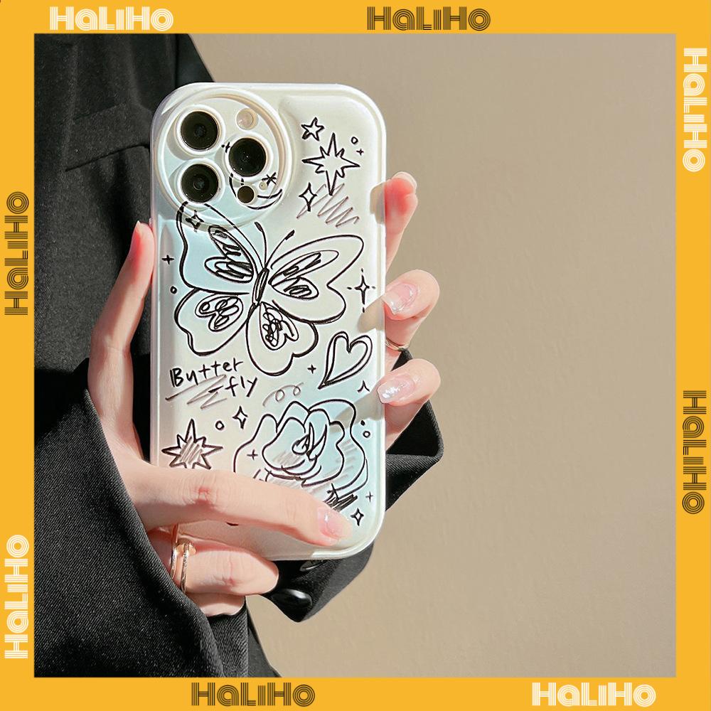 iPhone Case TPU Silicone Soft Case Airbag Shockproof Protection Camera Butterfly Compatible For iPhone 11 Pro Max 13 Pro Max 12 Pro Max 7Plus xr XS Max