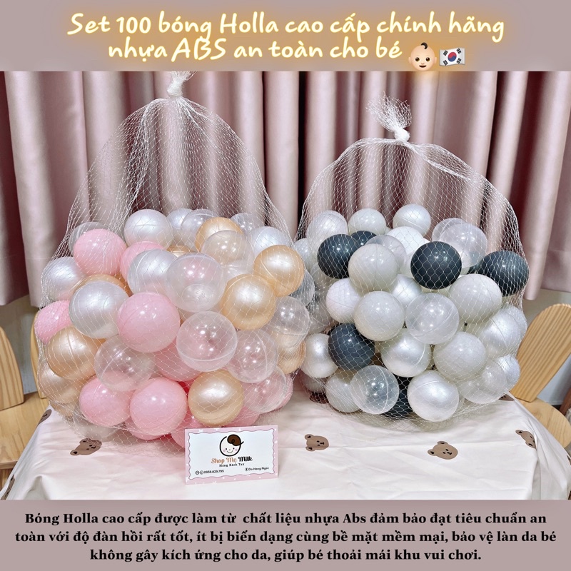 Set 100 bóng nhựa Holla cao cấp an toàn cho bé [Hàng nhập khẩu có Vat]