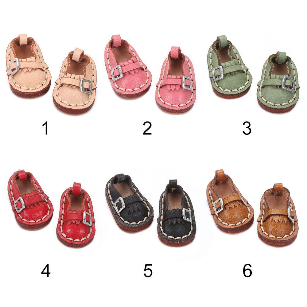 Giày Búp Bê Da Bò Handmade 6 Màu Dành Cho Búp Bê 1 / 11 OB11