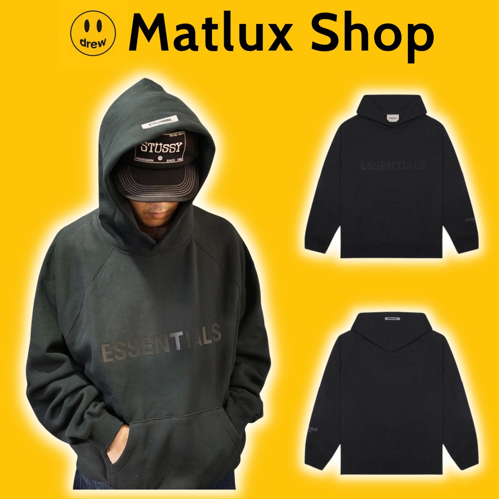 Áo hoodie Fear Of God Essentials Black SS20 cao cấp, Áo khoác nỉ Essentials chất nỉ bông oversize