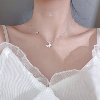 Vòng cổ mạ bạc 925 mặt hình bướm xinh xắn