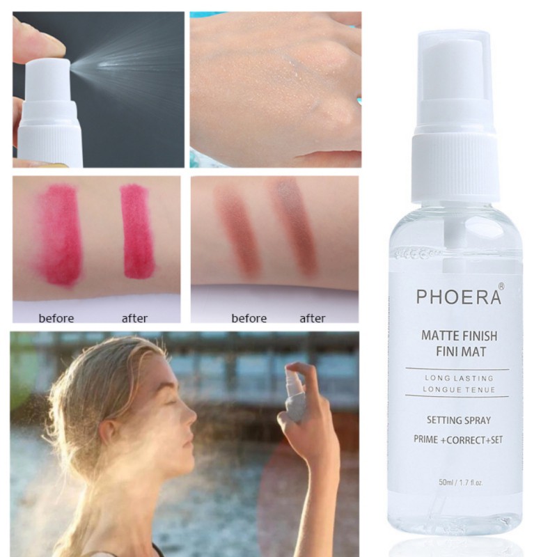 Dung dịch xịt cố định lớp trang điểm Phoera trong suốt kiềm dầu và dưỡng ẩm 50ml