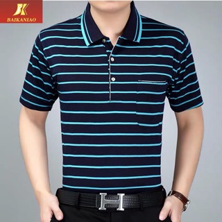 Áo phông kẻ cổ bẻ