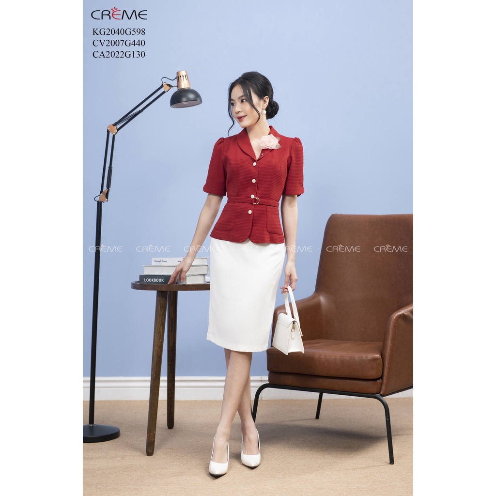 Chân váy công sở dáng bút chì CV2007 CREME