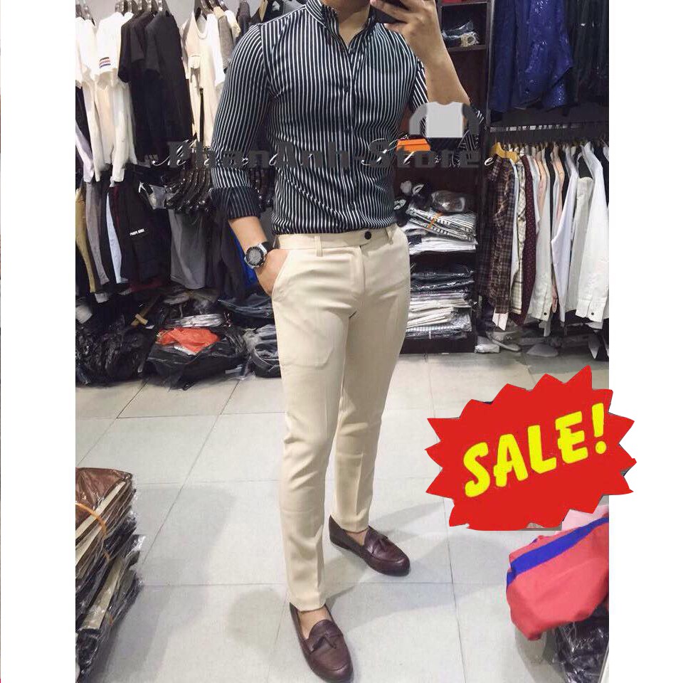 Quần tây âu nam vải co giãn