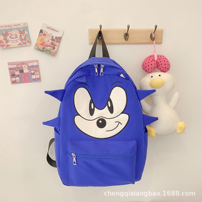 Ba Lô Đi Học Cỡ Lớn In Hoạt Hình Nhím Sonic Dễ Thương Cho Các Cặp Đôi