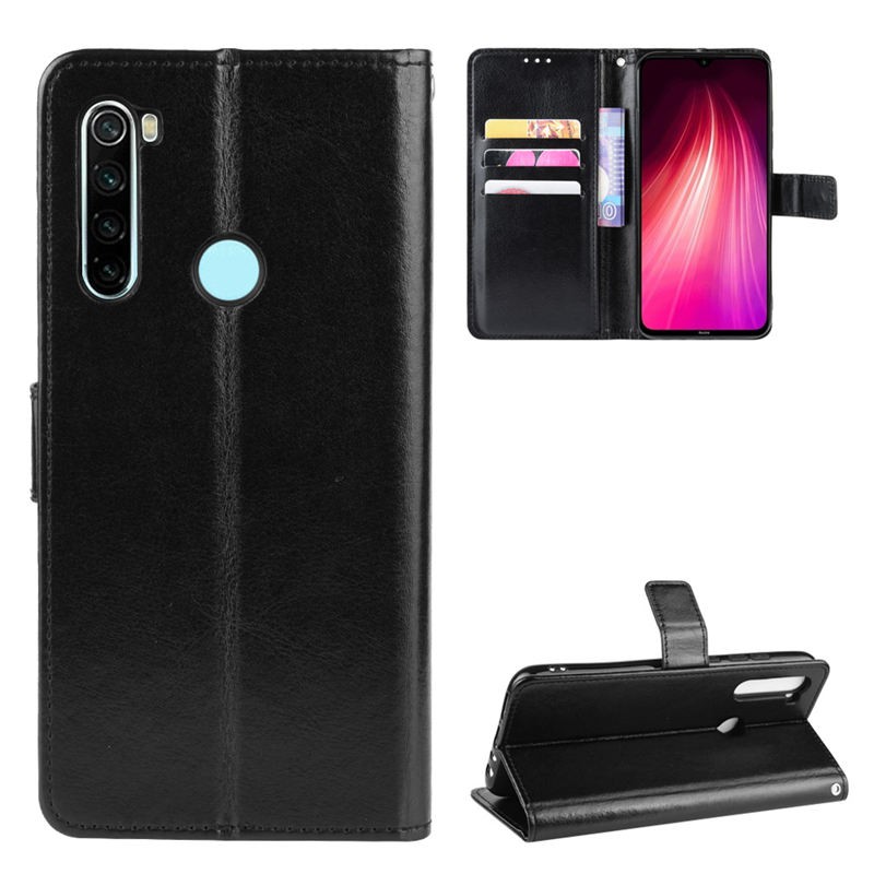 Bao da điện thoại màu trơn thanh lịch cho Xiaomi Redmi Note 8 Pro Note8 8Pro