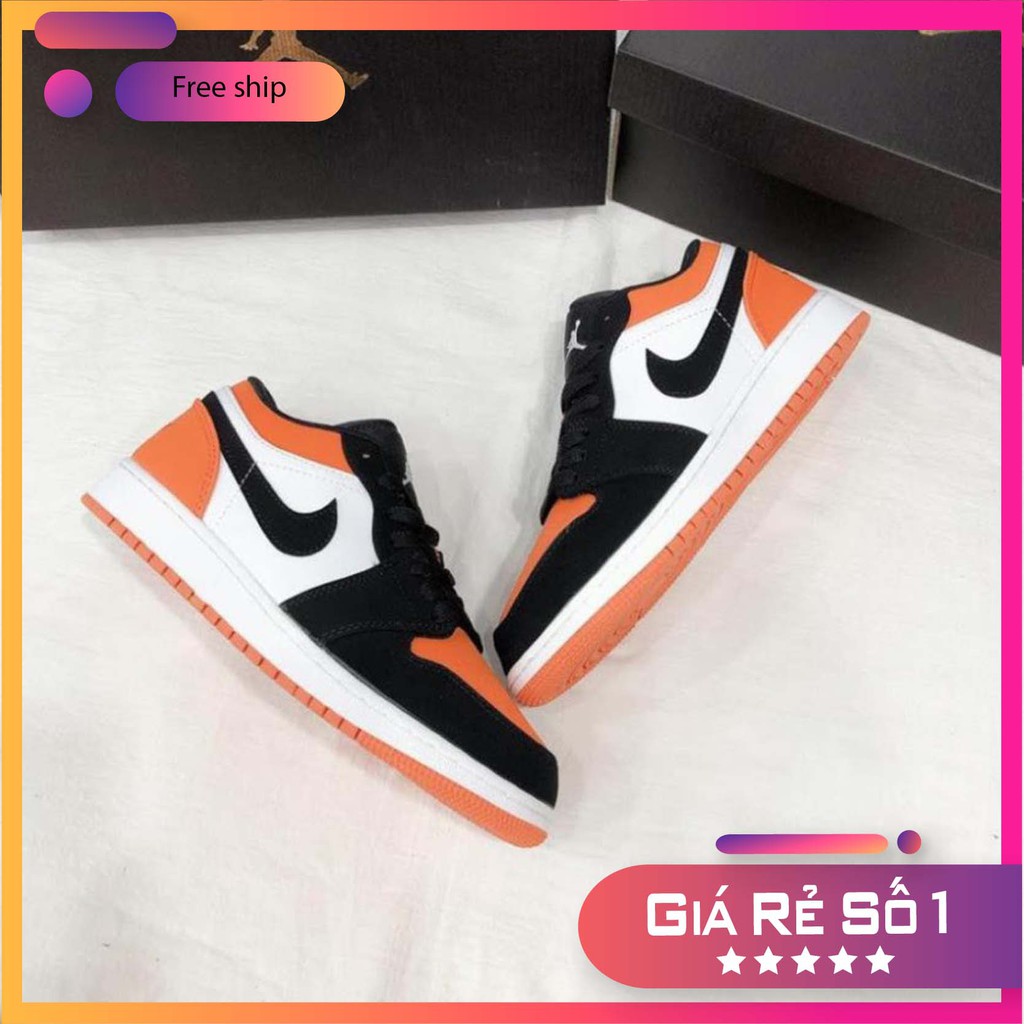 Giày  JD 1 màu cam đen thấp cổ nam nữ full box bill, giày jordan thời trang giá giẻ jd vietmaw86 | BigBuy360 - bigbuy360.vn