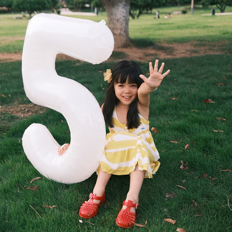 {FREESHIP}( CỠ ĐẠI SIZE 32 INH) Bóng số tuổi trắng trang trí chụp ảnh sinh nhật,thôi nôi, happy birthday cỡ lớn 80cm