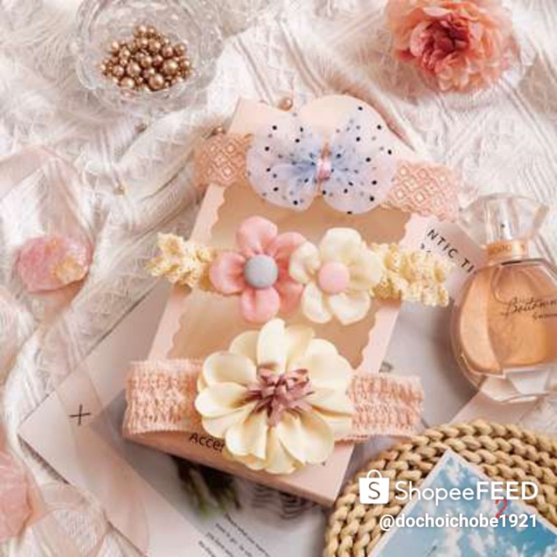Sét 3 băng đô cho bé gái kèm hộp xinh xắn, đáng yêu ❤