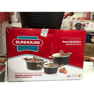 Bộ 3 nồi Sunhouse Đáy từ SHG 2003 MCA