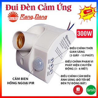Đui Đèn E27 Cảm Ứng Chuyển Động, Đui Đèn Cảm Biến Chuyển Động Rạng Đông Hồng Ngoại Tự Động Bật Tắt