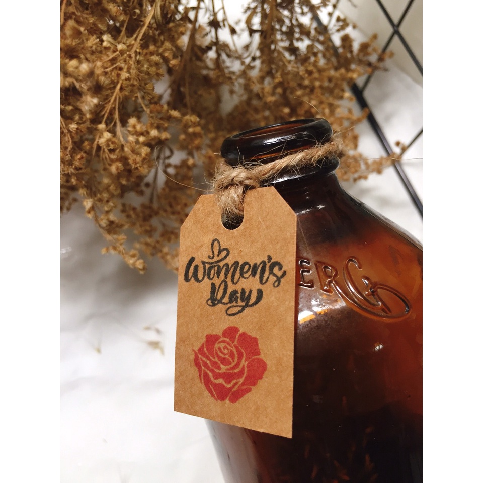 40 Tag kraft 3x5cm Women Day 20/10 8/3  treo hộp quà/ chai lọ/ túi