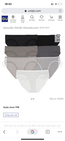 Set 7 quần lót cotton nữ Gu