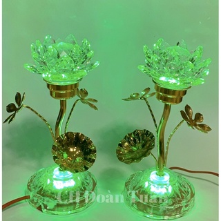 Một cặp đèn hoa sen pha lê M428