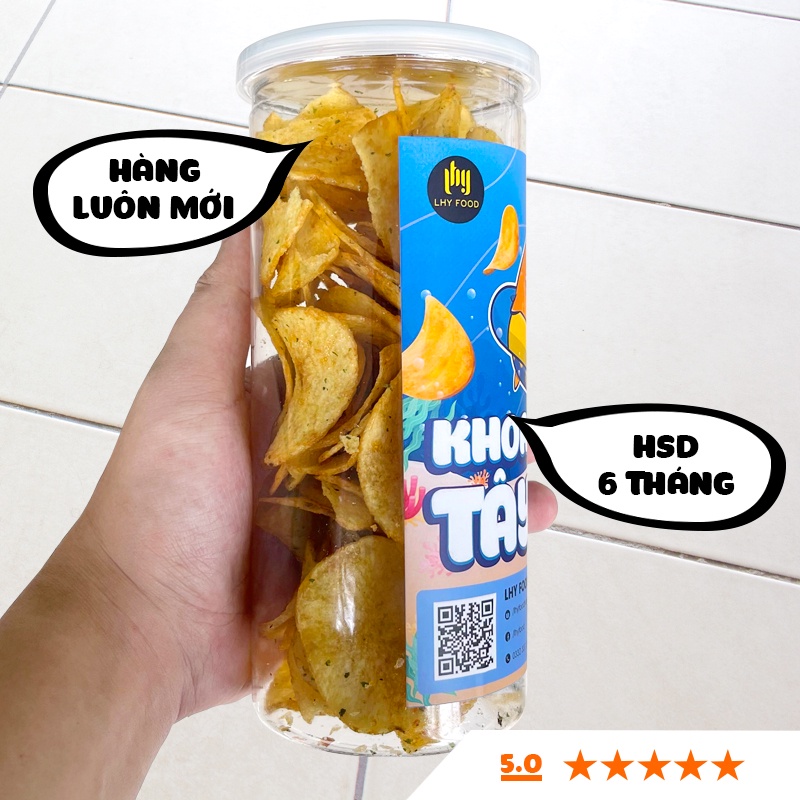 Khoai tây chiên, snack khoai tây lắc phô mai, xóc mắm, sate 200g mix 5 vị ăn vặt LHYFOOD thơm ngon giòn tan đậm vị
