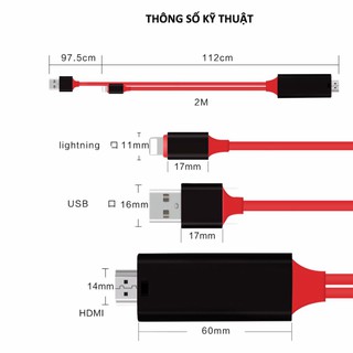 CÁP KẾT NỐI HDMI ĐẦU LIGHTING ( DÀNH CHO ĐT IPHONE)