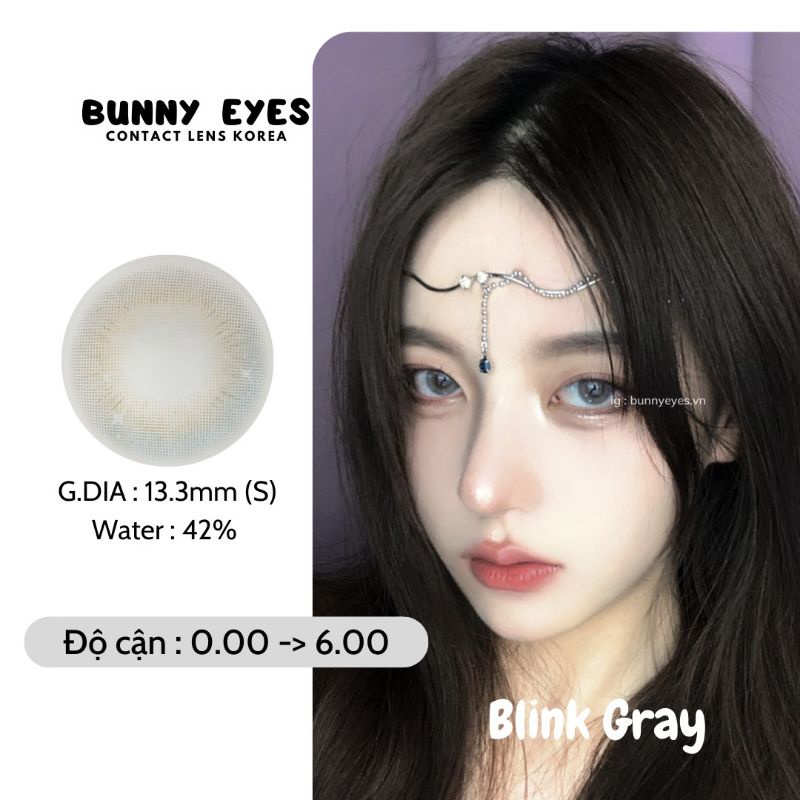 Lens Mắt Kính Áp Tròng BUNNY EYES - Blink Gray 14.0 Size S