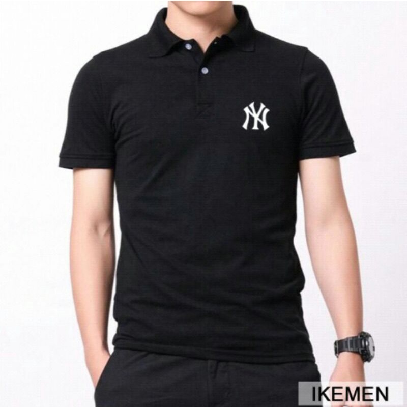 Áo thun ny nam nữ có cổ tay ngắn cao cấp, áo polo ny có cổ nam nữ, áo phông ny unisex