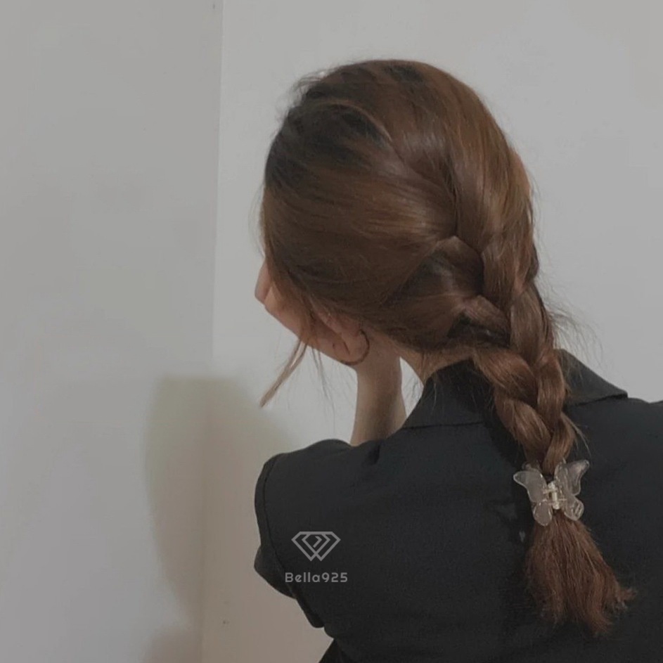 Kẹp càng cua Bella 925 cạp tóc hình bướm phong cách Hàn Quốc
