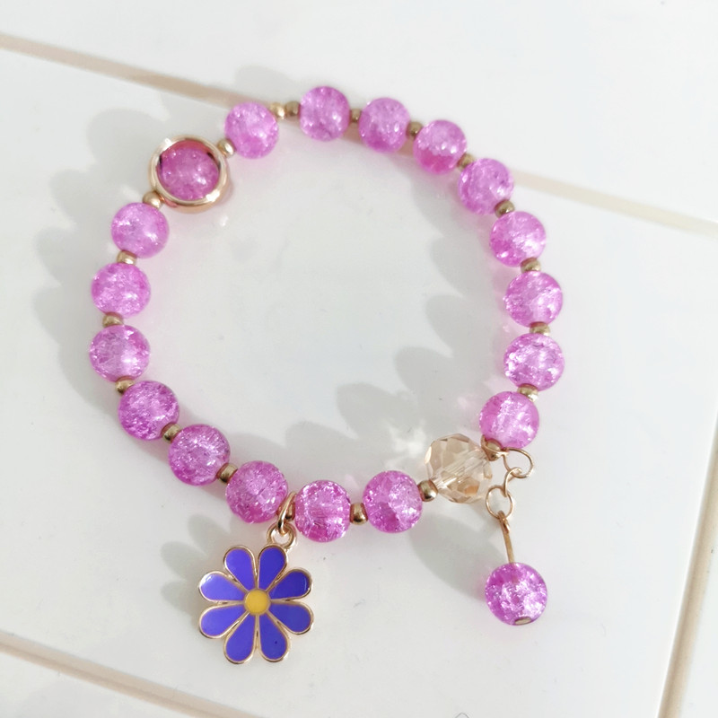 Vòng đeo tay We Flower chuỗi hạt pha lê đáng yêu họa tiết hoa cúc xinh xắn cho nữ