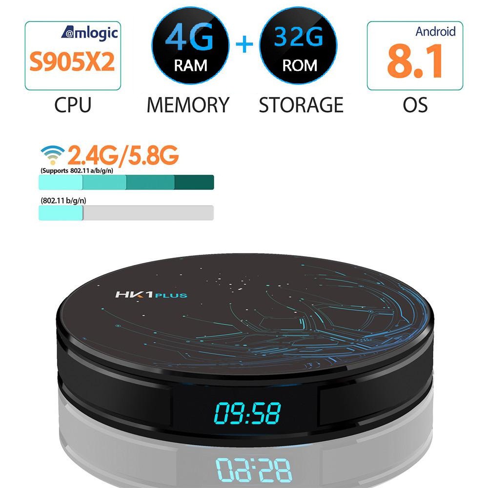 [Mã ELMS05 giảm 5% đơn 300k]Tivi box HK1 Plus 4G 32G 4K 3D Android 8.1 có bluetooth