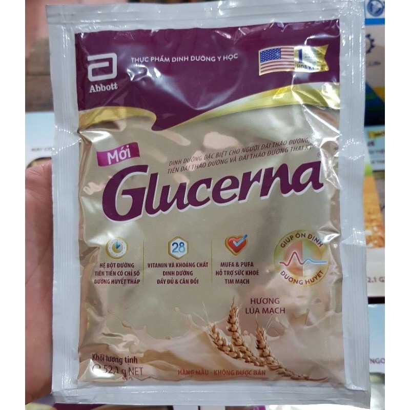 Sữa gói Glucerna 52,1g dinh dưỡng cho người đái tháo đường và đái tháo đường thai kì