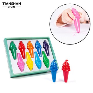 Crayonlab 9 Color Ice Cream Shape Palm Grip Crayon Waterproof Drawing Toy