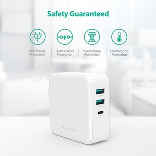Sạc RAVPower RP-PC082 - USB-C PD 65W, QC 3.0