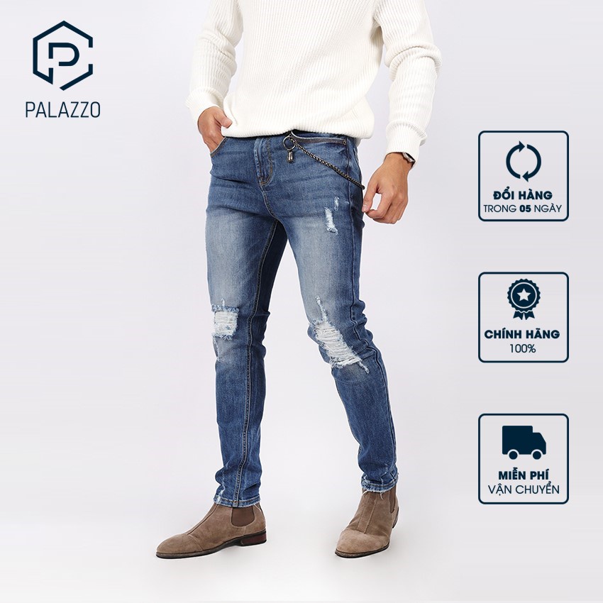 Quần Jeans Nam Kiểu Dáng Ultra Slim Màu Xanh Tôn Dáng Sành Điệu (Mã hàng: MPTN-20039-1)