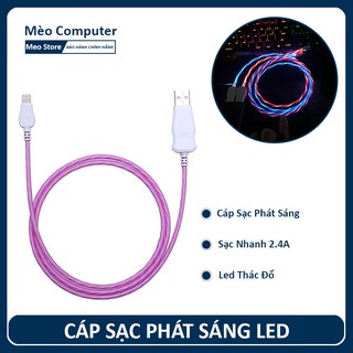 CÁP SẠC ĐÈN LED PHÁT SÁNG NHIỀU MÀU - CÁP SẠC IPhone Samsung - BẢO HÀNH 1 ĐỔI 1
