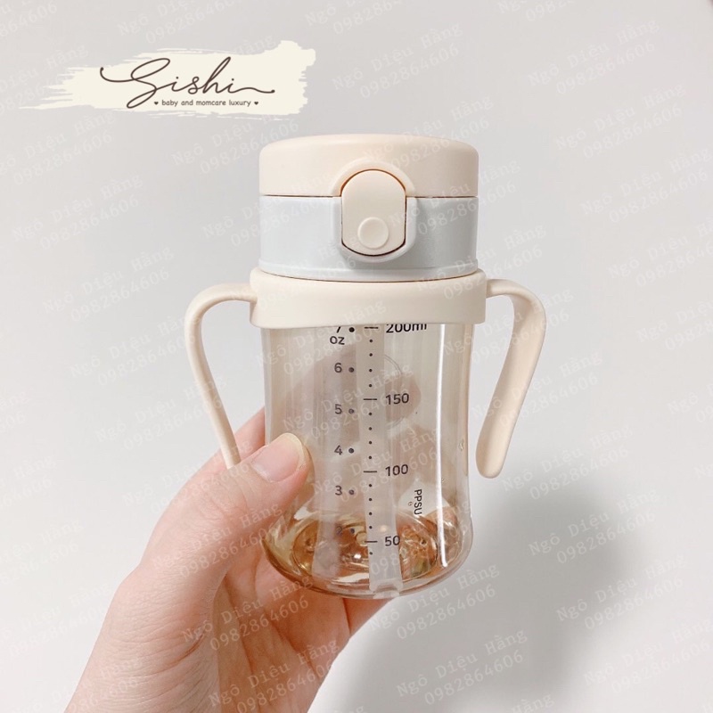 Bình uống nước chống đổ chống sặc Modui one touch có ống hút made in Korea 200ml/260ml