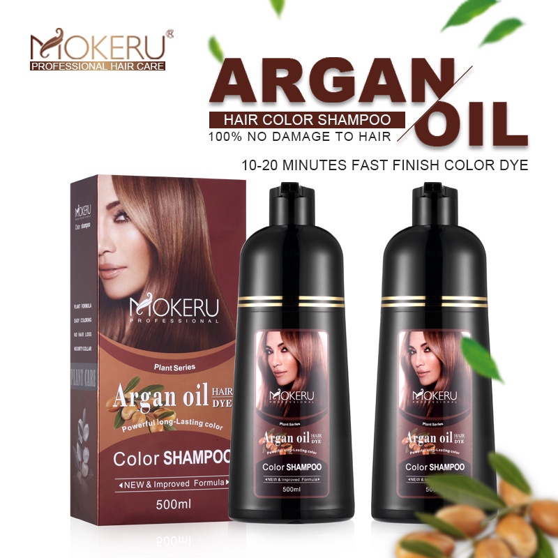Dầu gội phủ bạc MOKERU nhiều màu cuốn hút dung tích lớn 500ml