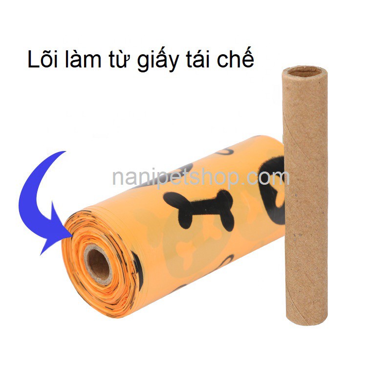 Hộp 18 cuộn *Hoả Tốc* Túi đựng phân chó, túi nilon hốt phân chó mèo tự phân hủy EcoFriendly