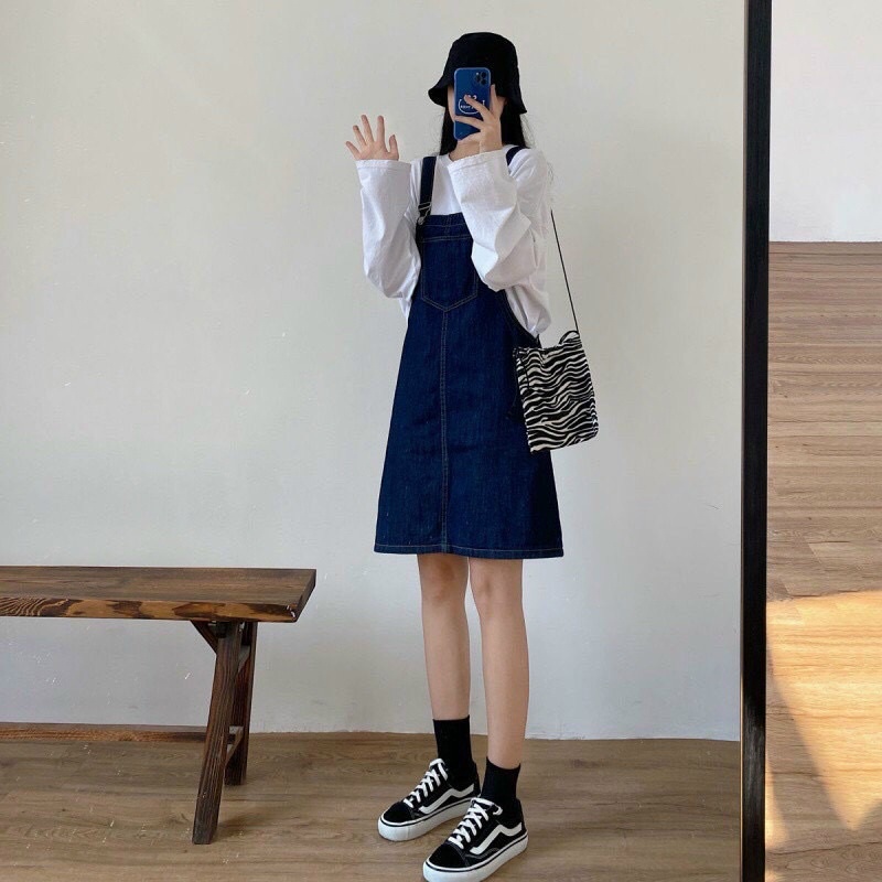 Yếm Jean Váy Form Rộng Ulzzang Dáng Suông