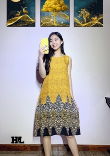 Váy lanh xuông ( ảnh thật - hàng sẵn)