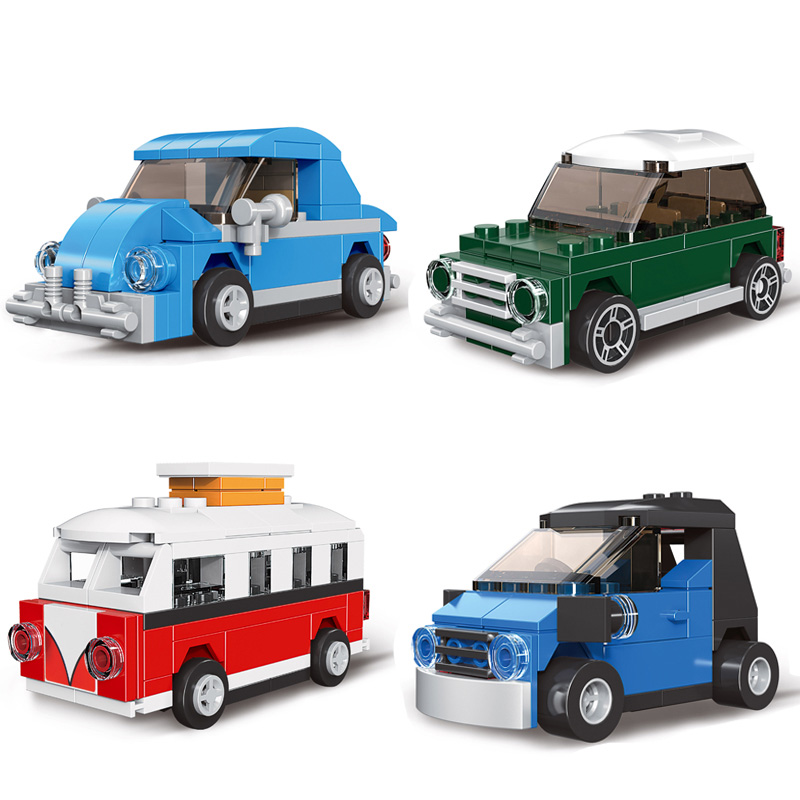 Lego công nghệ mini kéo lại xe ô tô khối xây dựng cậu bé đồ chơi ô tô quà tặng trẻ em