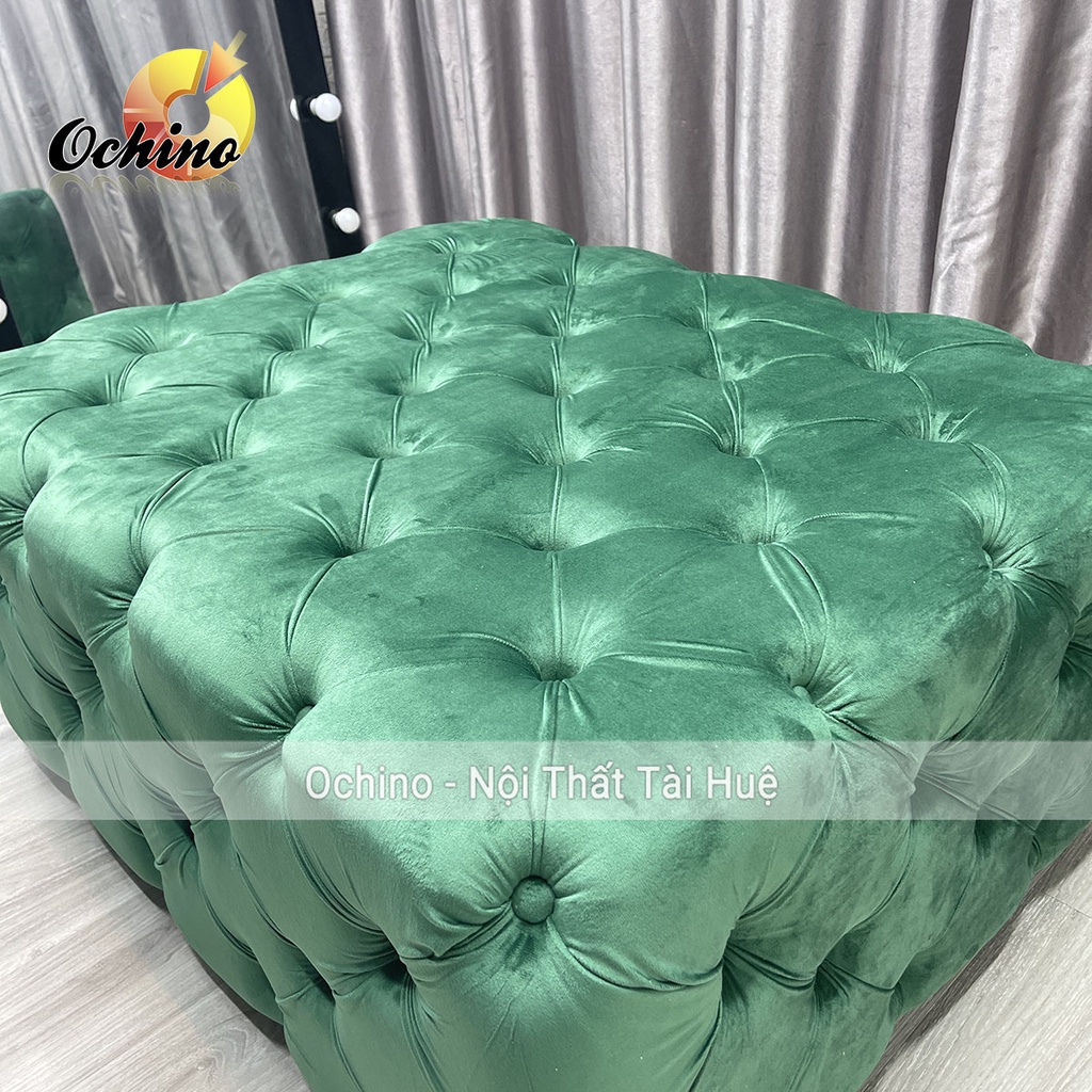 Ghế Đôn Sofa Hình Vuông Nhún Cổ Điển Để Shop Hoặc Phòng Khách Phòng Ngủ ( Ảnh Thật)