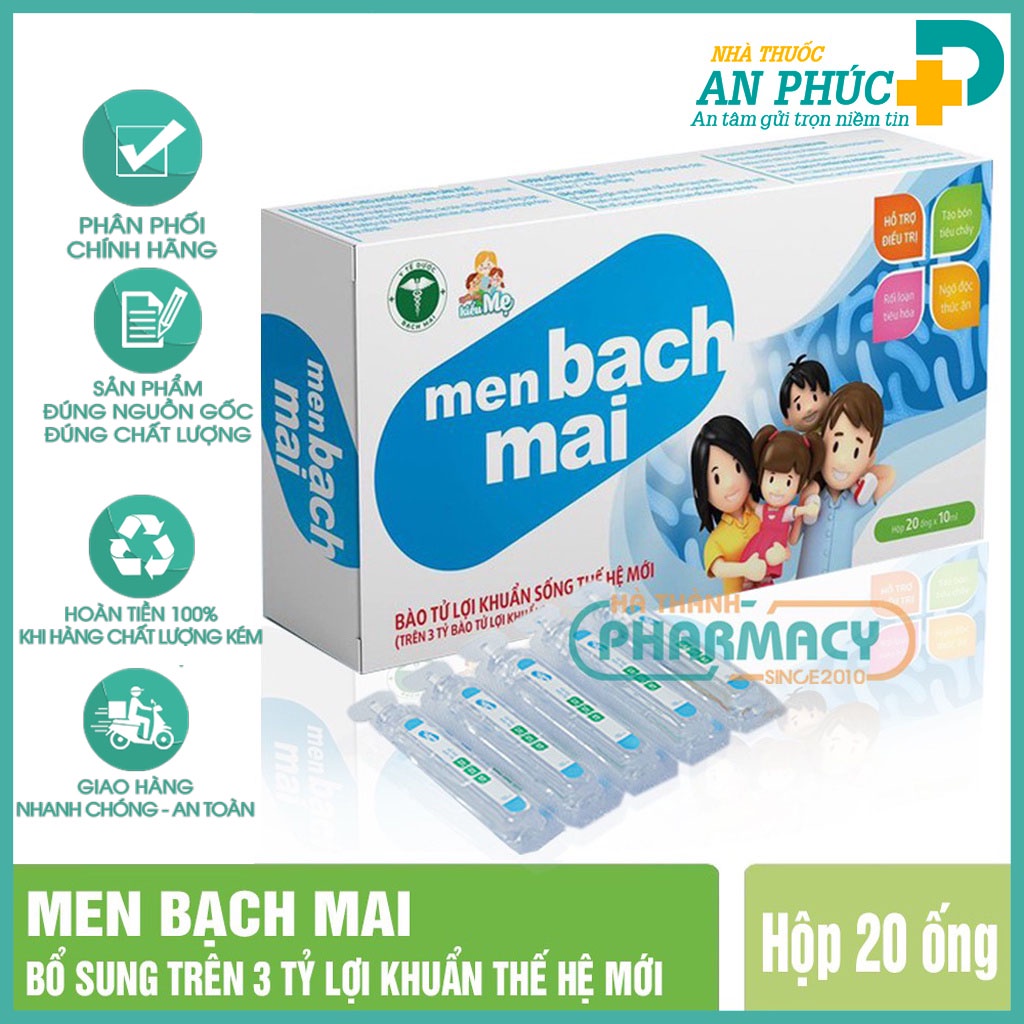 [ Chính hãng ] Men Vi Sinh Cho Bé, Men Sống Bạch Mai, Men Tiêu Hóa Cho Bé – Hộp 20 ống – Date mới nhất