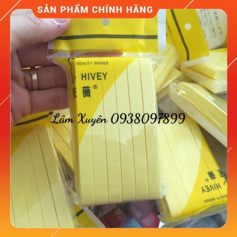 Bông mút rửa mặt bọt biển HIVEY bịch 12  CHÍNH HÃNG que dạng nén ngâm vào nước khi sử dụng ⚡️FREESHIP⚡️ salon tiệm tóc