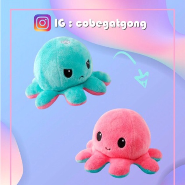 Bạch tuộc nhồi bông cảm xúc có đèn- Reversible Octopus