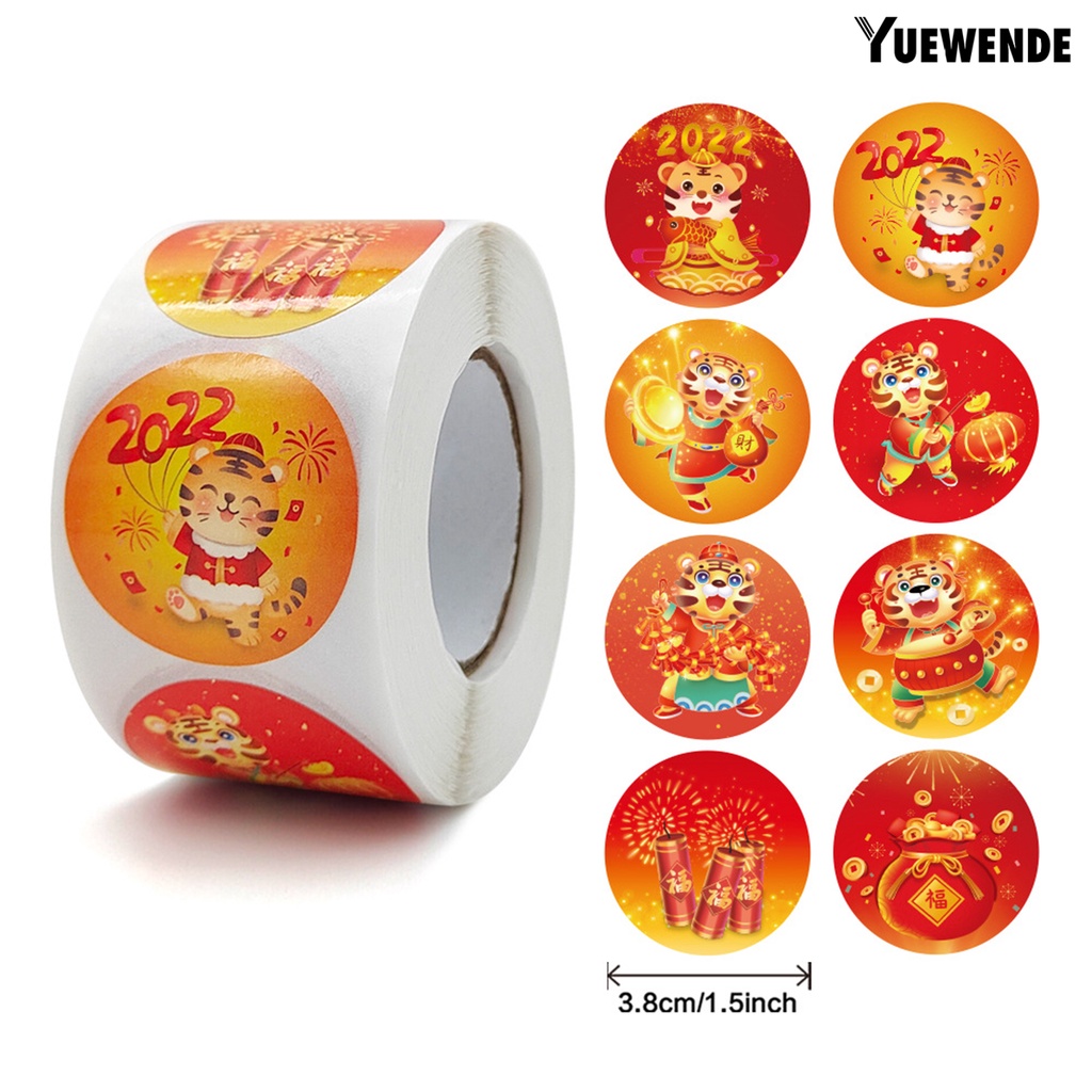 Bộ 500 miếng dán trang trí hình hổ năm mới mini 2022 cho trẻ em