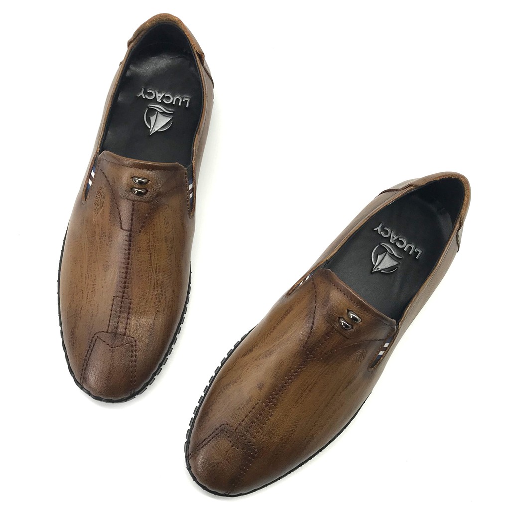 Giày lười nam khâu đế Lucacy da bò cao cấp T286NN