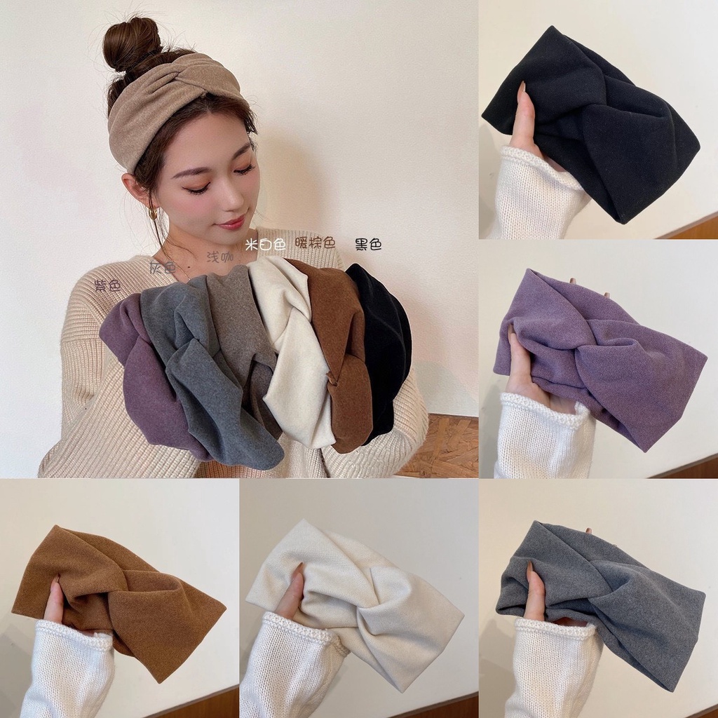 Băng Đô Cài Tóc Bản Rộng Phong Cách Hàn Quốc Đơn Giản Cho Nữ