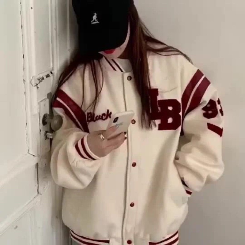 Áo khoác bóng chày boomber form rộng rãi siêu đẹp